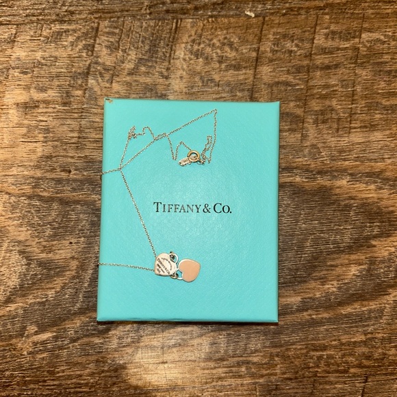 Tiffany & Co. Silver and Pink Heart Necklace - Picture 1 of 3